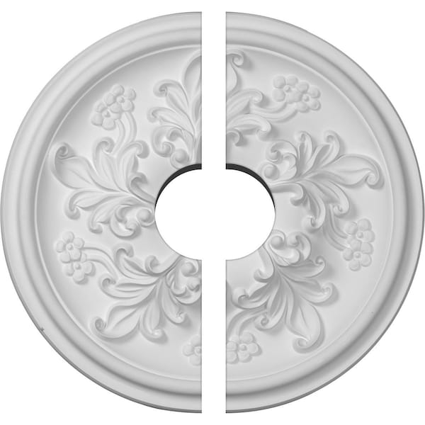Ekena Millwork Katheryn Ceiling Medallion, Two Piece (Fits Canopies up to 3 1/2"), 14 1/2"OD x 3 1/2"ID x 2 3/4"P CM14KT2-03500 - main